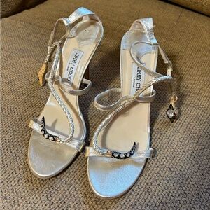 Jimmy Choo Silver Strappy Sandals